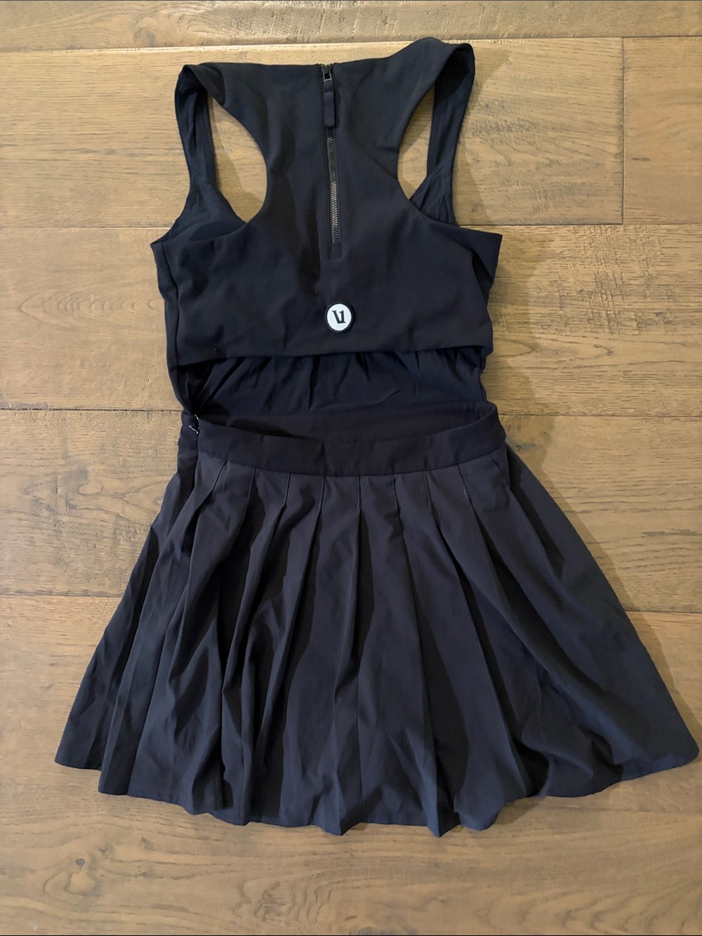 Vuori Black Racerback Pleated Tennis Dress - Picture 2 of 6